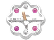 Floral Ruby and Diamond Stud Earring hallmarks