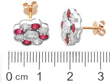 Floral Ruby and Diamond Stud Earrings size