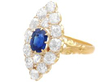 Navette Sapphire Ring with Diamonds