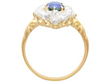 Navette Sapphire and Diamond Ring in Gold