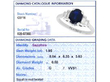 1.95ct Oval Sapphire & Baguette Cut Diamond Ring grading card