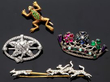 Cluster Including Victorian Garnet Frog Brooch in Yellow Gold