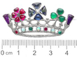 Antique Gem Set Gold Crown Brooch size