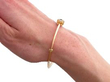Antique Sapphire Cluster Gold Bangle being worn