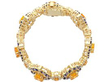 Yellow and Blue Sapphire Bracelet in yellow Gold