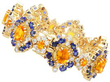Yellow and Blue Sapphire Bracelet in Gold closed