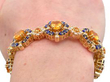 Yellow and Blue Sapphire Bracelet in Gold on wrist