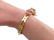 wearing Antique Pink Topaz Bracelet in Gold