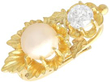 antique Gold Pearl and Diamond Earring