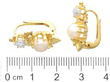 Gold Pearl and Diamond Earrings size