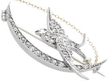 Diamond Victorian Swallow and Crescent Moon Brooch