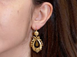 WearingAntique Pearl Drop Earrings in Gold