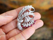 Floral Diamond and Ruby Brooch