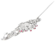 Vintage Floral Diamond and Ruby Brooch open