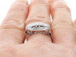 White Gold diamond dress ring from 1950s on finger