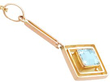 Edwardian yellow Gold Aquamarine Pendant Necklace