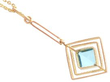 Edwardian Gold Aquamarine Pendant Necklace reverse