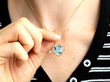 wearing Gold Aquamarine Pendant Necklace with Pearls