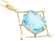 yellow Gold Aquamarine Pendant Necklace