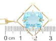 Gold Aquamarine Pendant Necklace with Pearls size