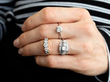 1.5 carat Diamond Solitaire Platinum Ring with other rings