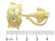Vintage Gold Cat Brooch with Emeralds size