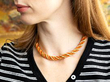 18k Yellow Gold and Coral Rope Necklace Being Worn