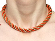 18k Yellow Gold and Coral Rope Necklace wearing