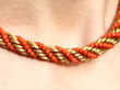 wearing 18k Yellow Gold and Coral Rope Necklace