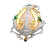 glass booy Scarab Beetle Brooch with Gemstones