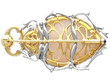 underside of Scarab Beetle Brooch with Gemstones