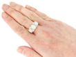 Antique Victorian Opal & Old Cut Diamond 18ct Gold Ring wearing