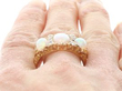 Antique Victorian Opal & Old Cut Diamond 18ct Gold Ring on finger