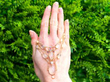 Antique Gold Moonstone Necklace outside