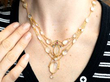 Antique Gold Moonstone Necklace wearing