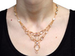 wearing Antique Gold Moonstone Necklace