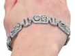 Art Deco Platinum Diamond Bracelet on wrist