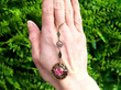 Art Nouveau Pink Tourmaline and Enamel Pendant outside