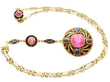 Pink Tourmaline and Enamel Pendant