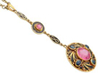 gold Art Nouveau Pink Tourmaline and Enamel Pendant