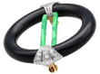Art Deco Onyx and Diamond Brooch with Enamel side