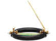 Art Deco Onyx and Diamond Brooch with Enamel open