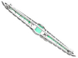 1920s Emerald and Diamond Bar Brooch in Platinum reverse