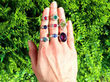 gemstone rings outside