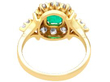 Vintage Emerald and Diamond Cluster Ring in Gold back