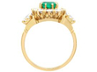 Vintage Emerald and Diamond Cluster Ring in Gold setting