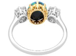 Antique Black Opal and Diamond Trilogy Ring back