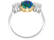 Antique Black Opal and Diamond Trilogy Ring setting