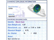 Antique Black Opal and Diamond Trilogy Ring grading card