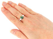 Antique Black Opal and Diamond Trilogy Ring being worn